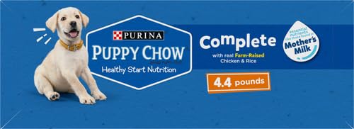 Purina Puppy Chow measuring cup helps portion feeding accurately.