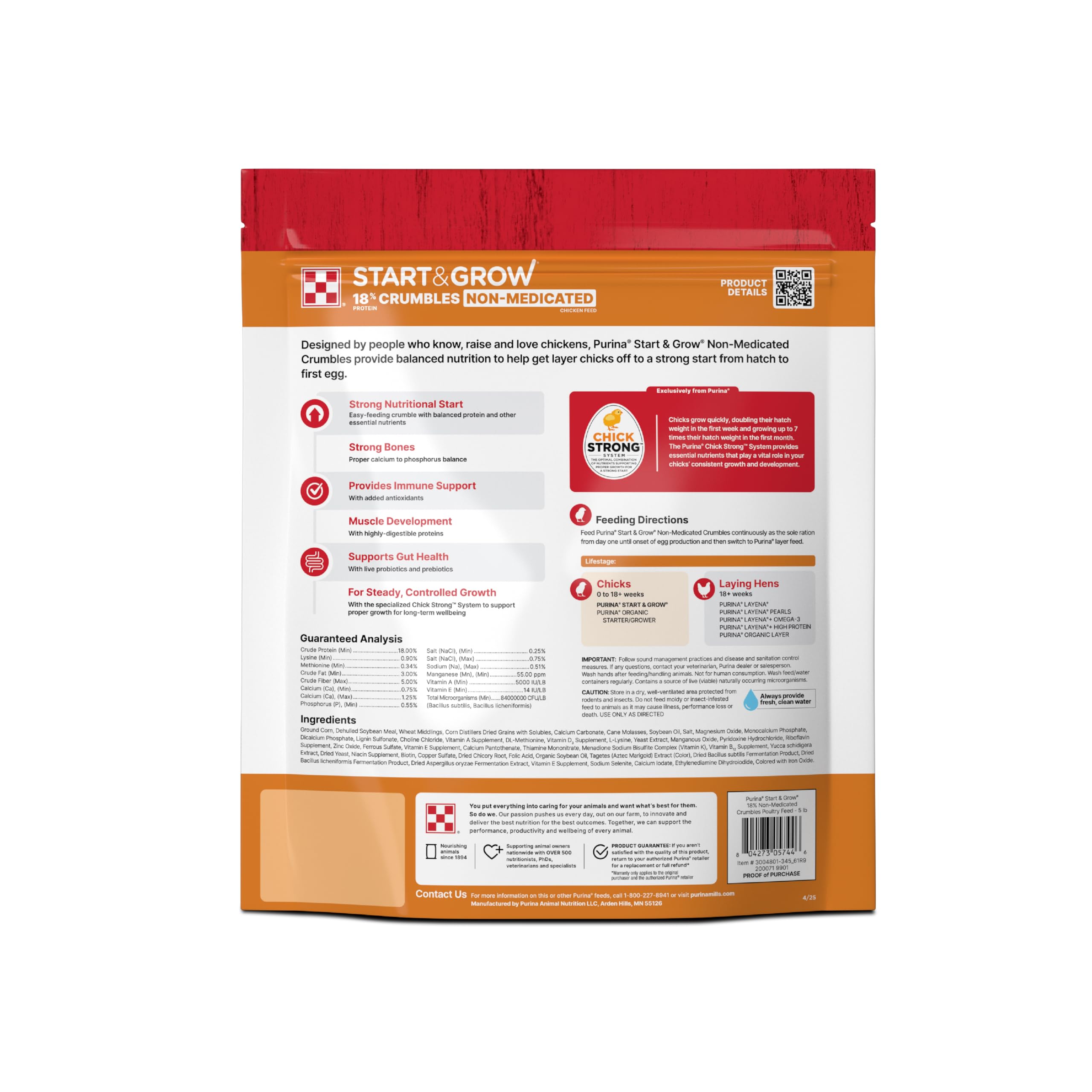 Purina Start and Grow crumbles closeup highlights textured feed for quick chick intake