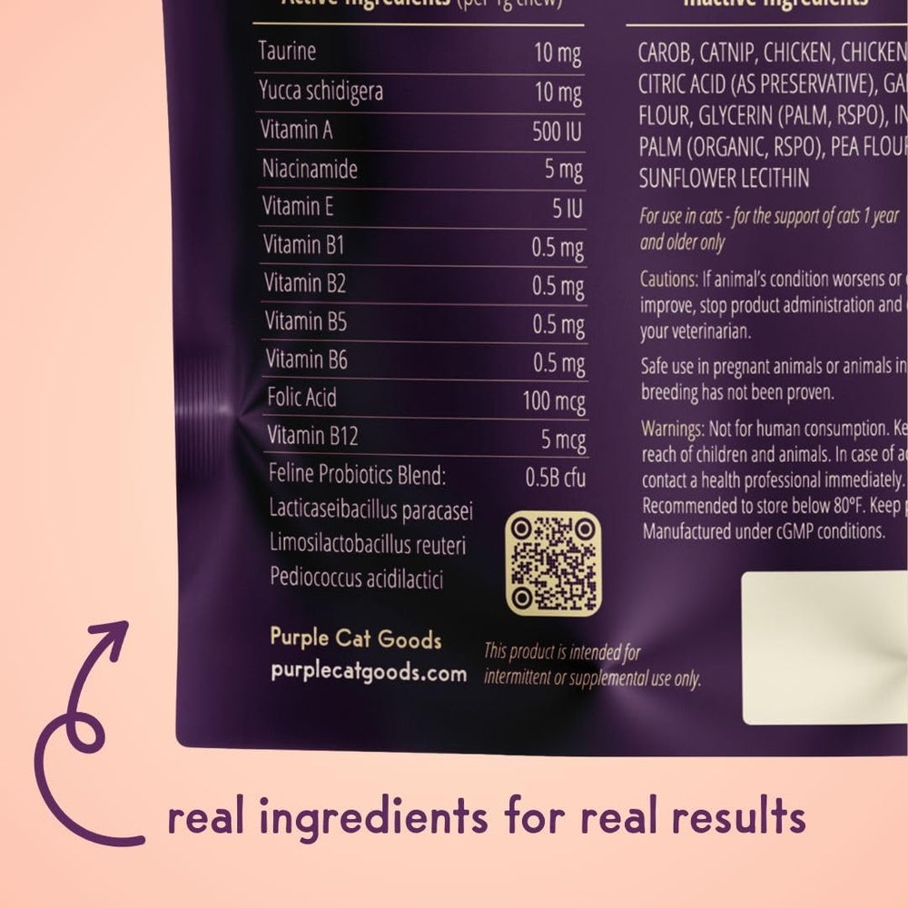 Purple Cat Feline Biome gut-health graphic illustrating targeted digestive support.