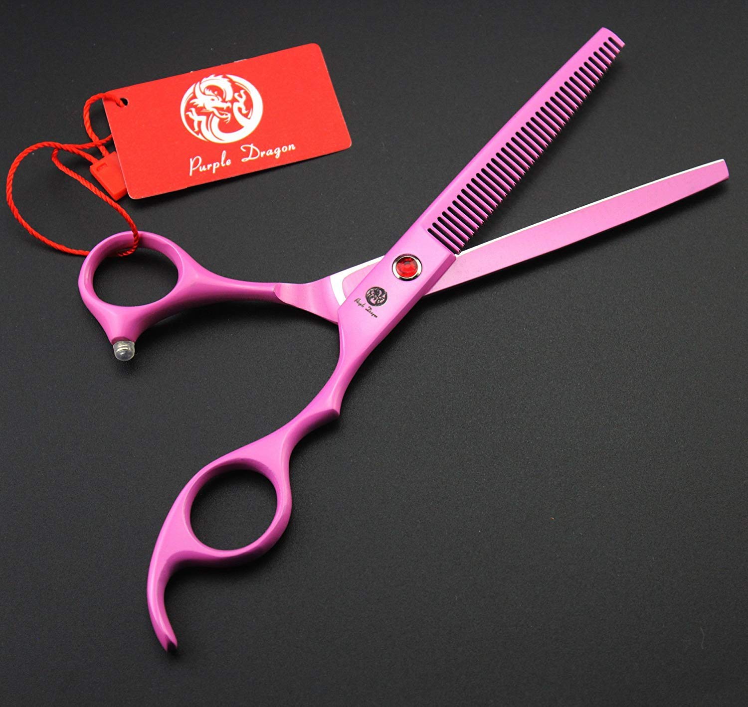 Purple Dragon 7in pink curved shear close-up for curved cuts