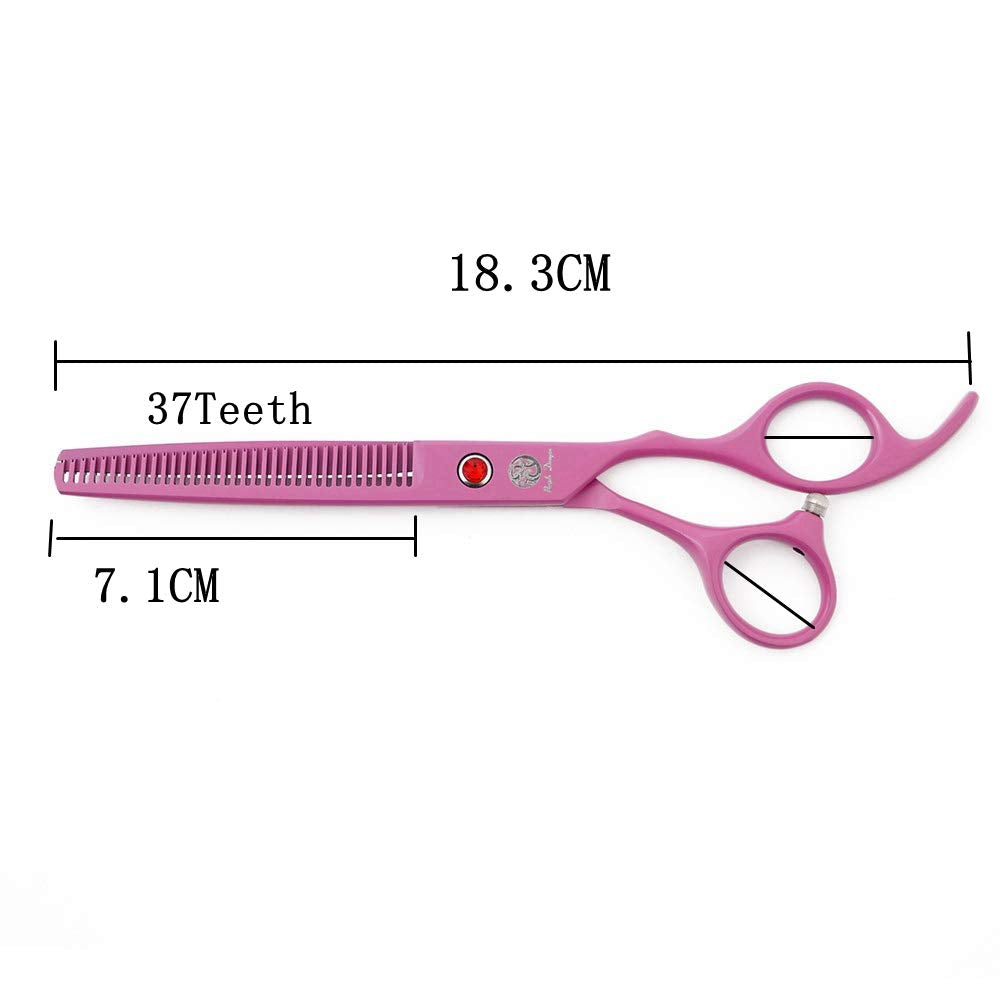 Purple Dragon 7in pink ergonomic handle for fatigue-free grooming