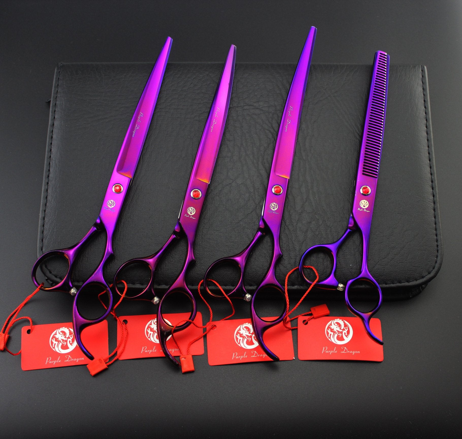 Purple Dragon curved-shears bundle enables versatile grooming tasks