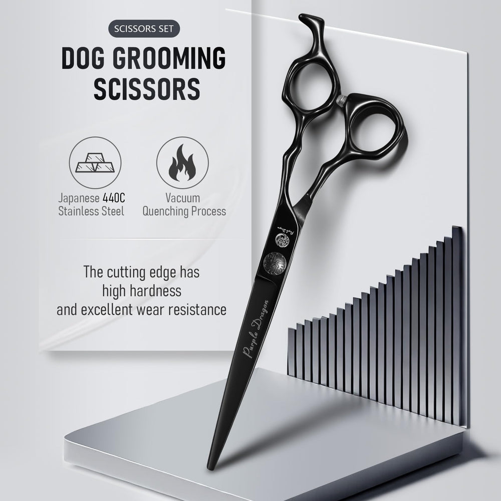 Purple Dragon detangling comb helps prep the coat for smoother grooming sessions.