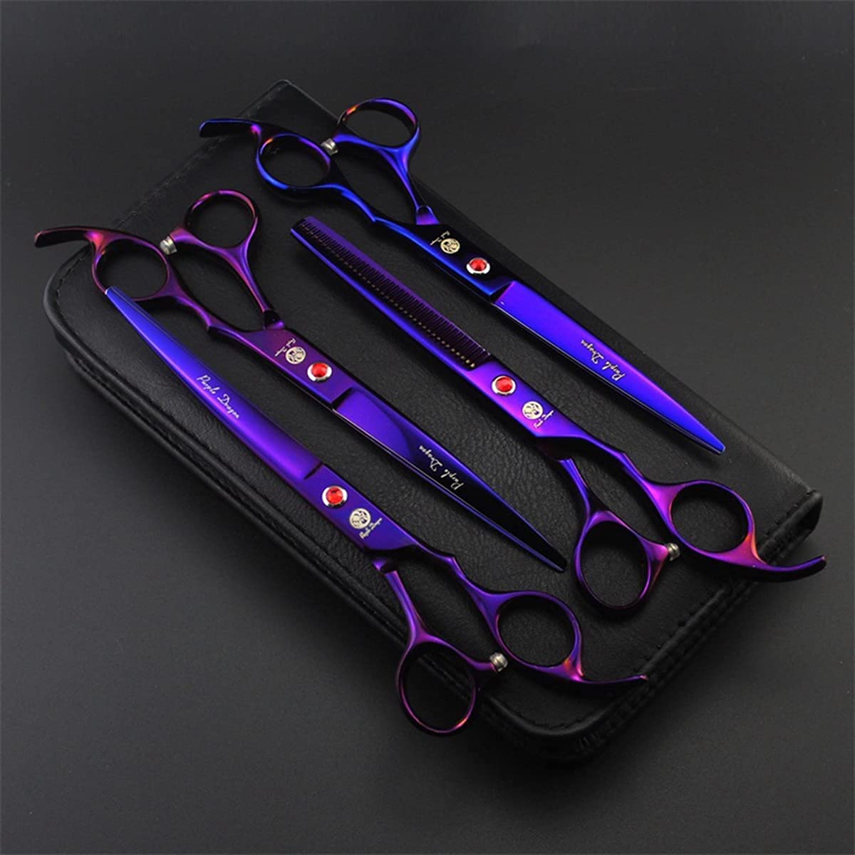 Purple Dragon grooming kit with cleaning cloth and case for easy maintenance