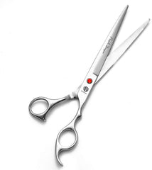 Purple Dragon Sharp Edge Shears on barber station ready for fast, efficient cutting.
