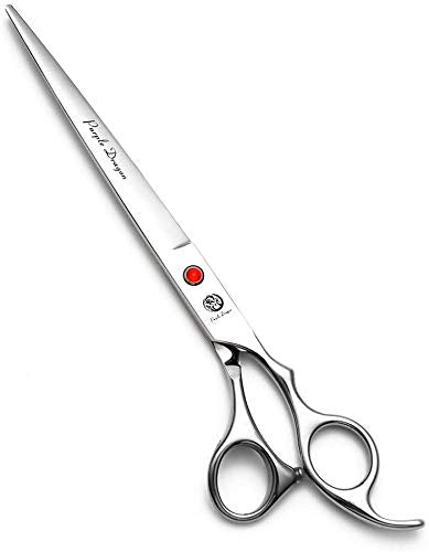 Purple Dragon Sharp Edge Shears closeup blade for precise, smooth grooming cuts.