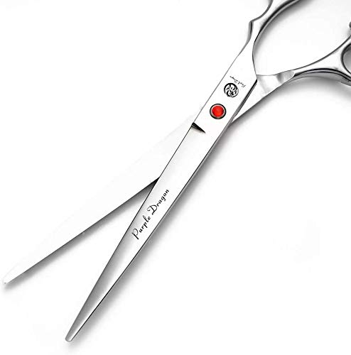 Purple Dragon Sharp Edge Shears ergonomic hand-hold for comfortable, fatigue-free grooming.