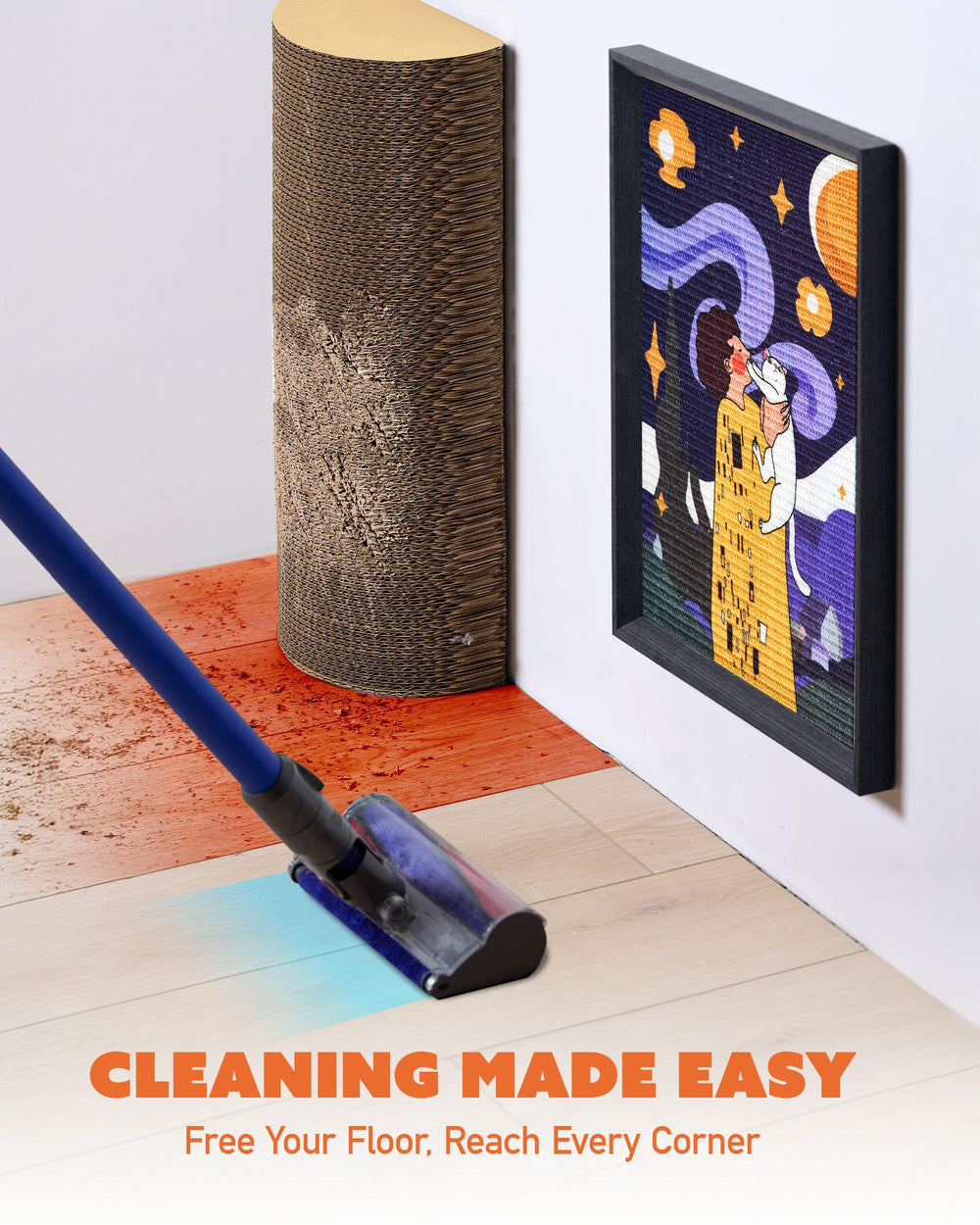 PURRDEE durable sisal cat scratcher mimics tree bark with less mess.
