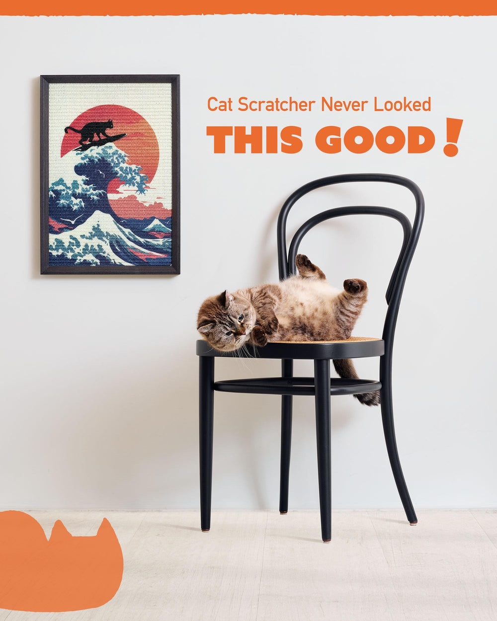 PURRDEE no-drill wall mount installation for renter-friendly, tool-free setup.