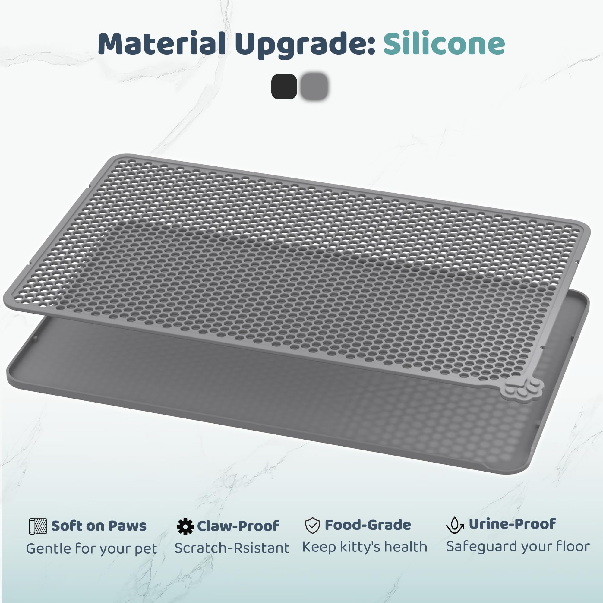 Purrersia silicone cat litter mat modern design blends with home décor.