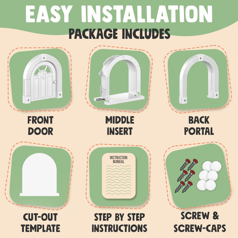 Purrfect Portal easy DIY installation kit with hardware