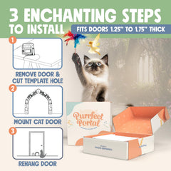Purrfect Portal Fairy Door door-hole-open demonstrates easy access for large cats
