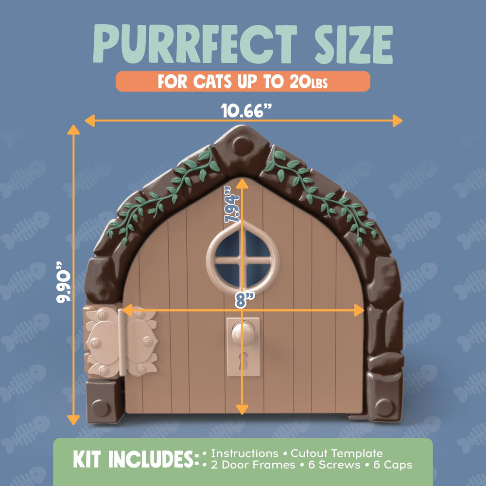 Purrfect Portal Fairy Door hides-litter-box example shows discreet decor integration