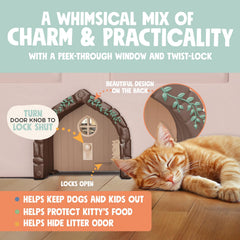 Purrfect Portal Fairy Door installation kit image shows quick setup for solid or hollow cores