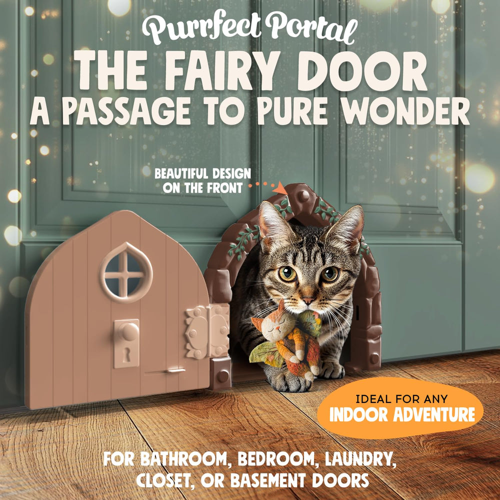 Purrfect Portal Fairy Door lockable closeup highlights secure entry for peace of mind