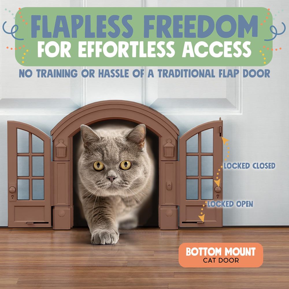 Purrfect Portal French Cat Door cat using the door without training