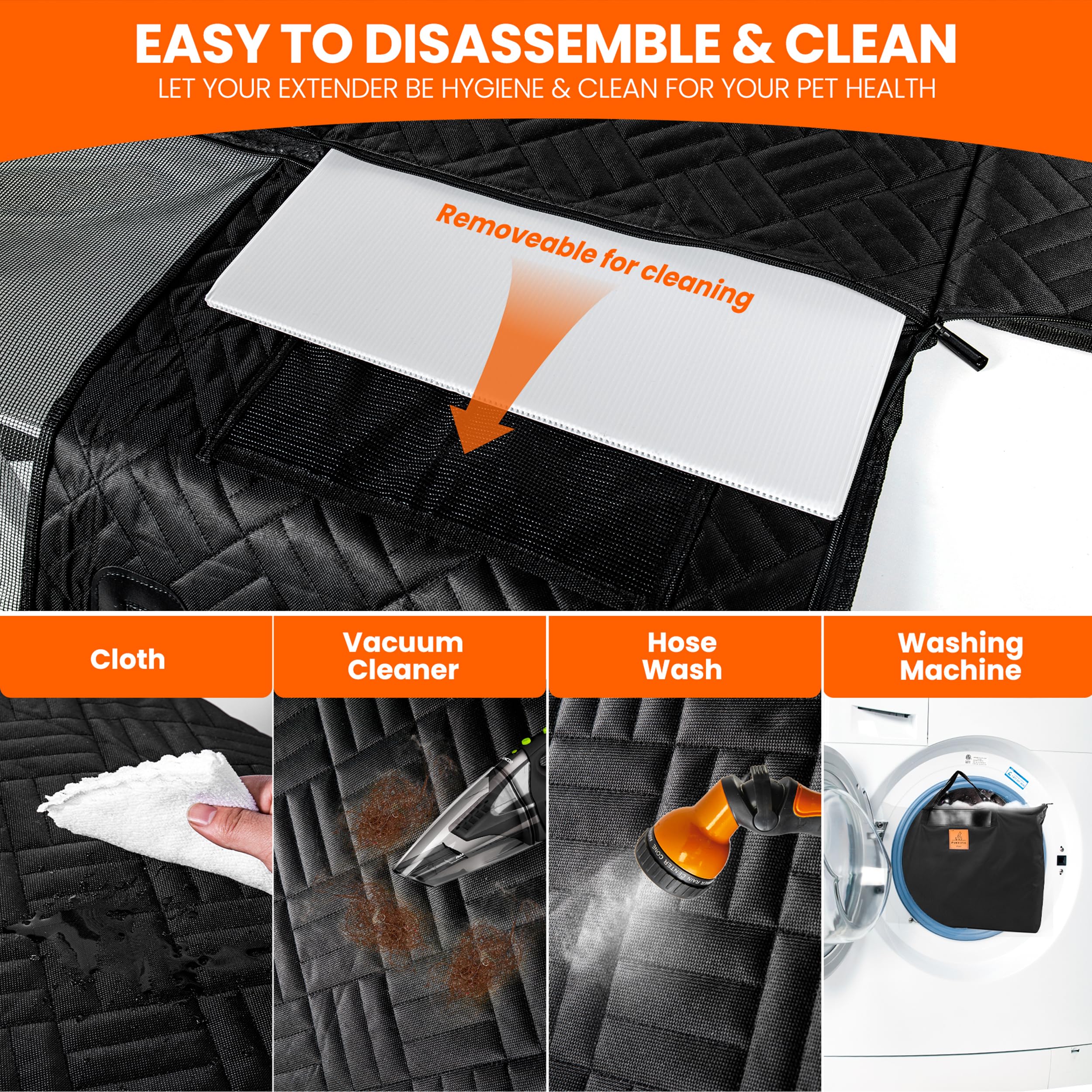 Purrific Pet back-seat extender stays in place with non-slip backing.