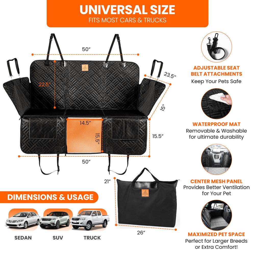 Purrific Pet stylish design fits cars, SUVs, and trucks.