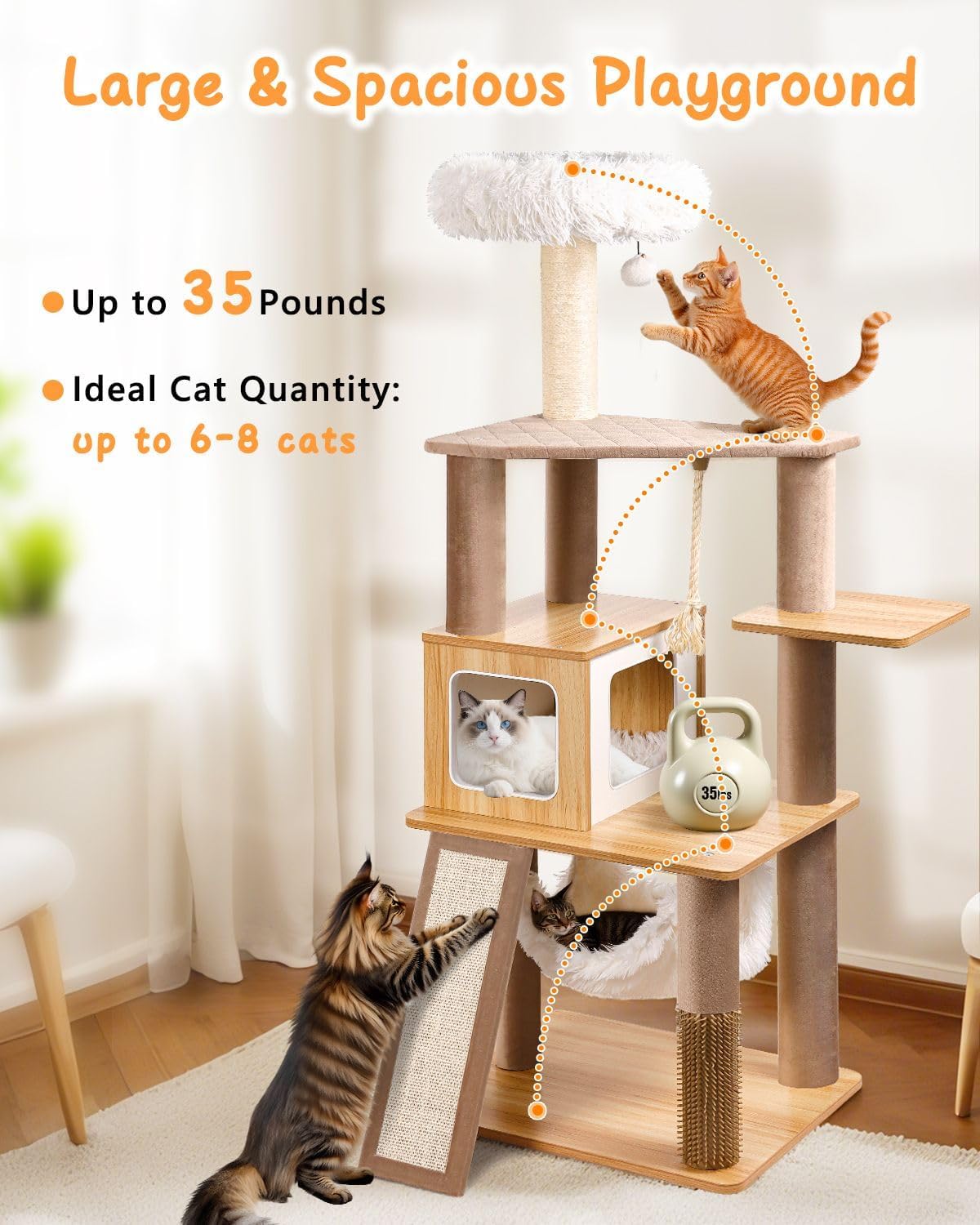 Purrlato 61 easy assembly keeps setup fast for multi-cat households.