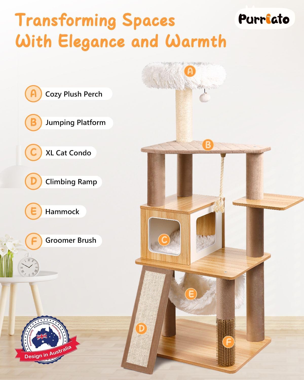 Purrlato 61 enclosed condo is a private retreat for shy or resting cats.