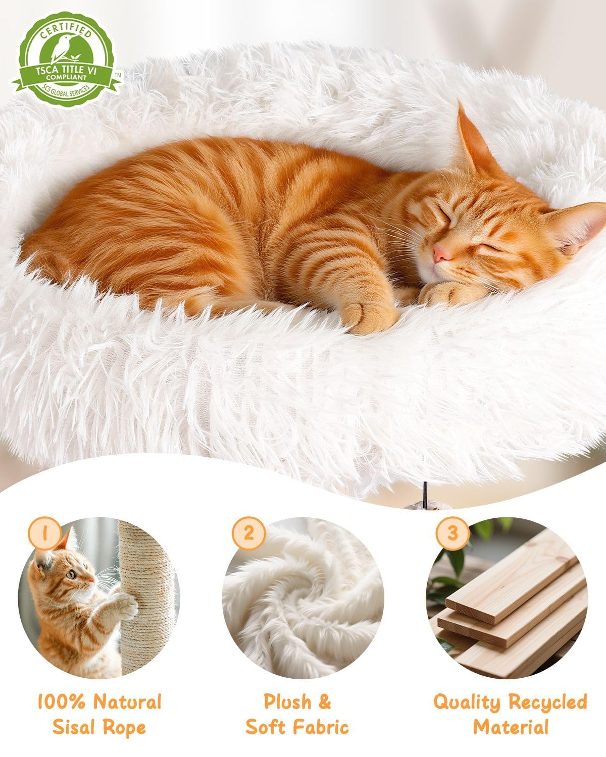 Purrlato 61 machine-washable cushion makes cleanup quick after playful sessions.