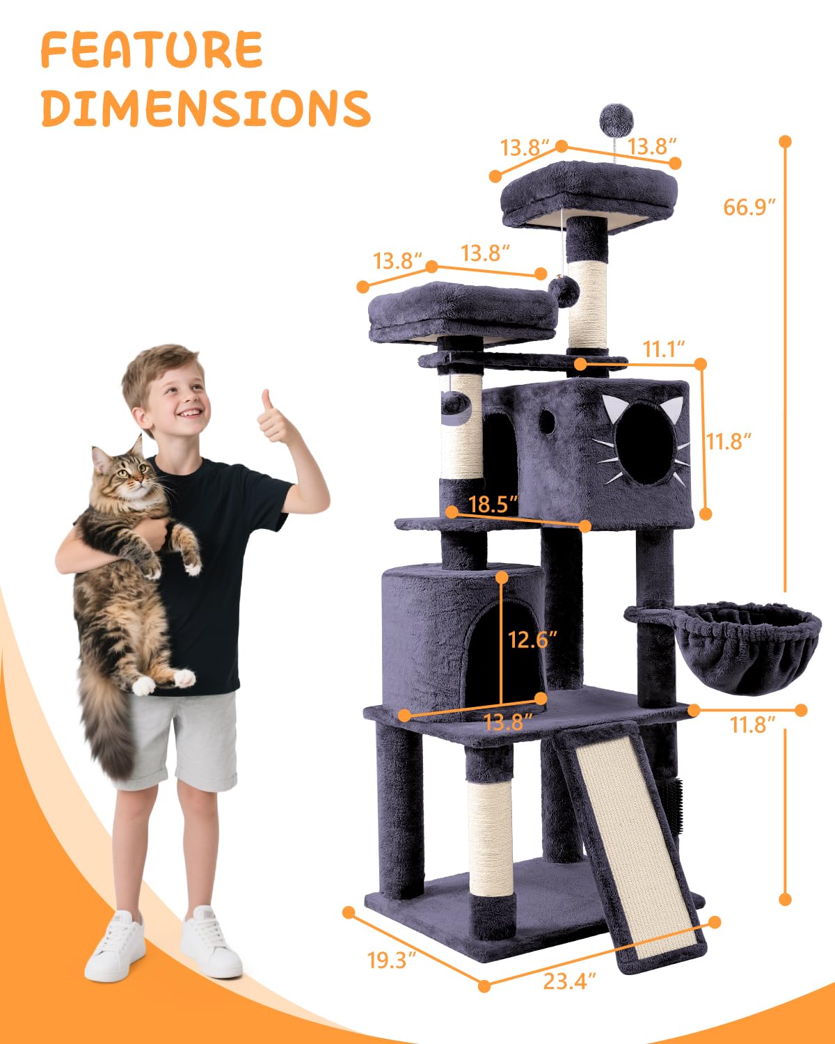 Purrlato 66in scratching ramp adds accessible climbing for cats