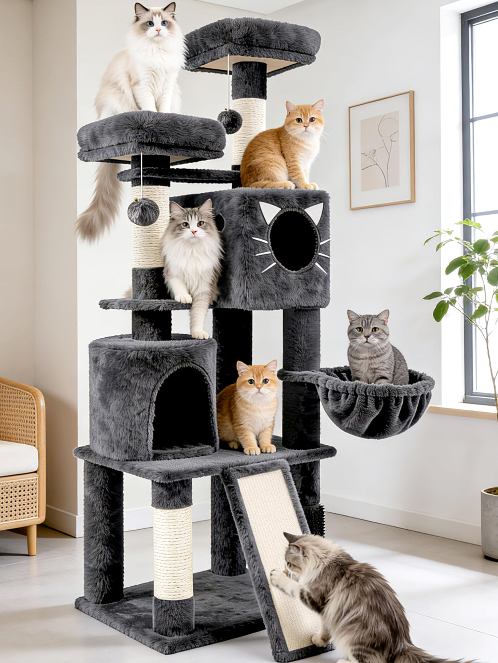 Purrlato 66in sisal posts encourage natural scratching behavior