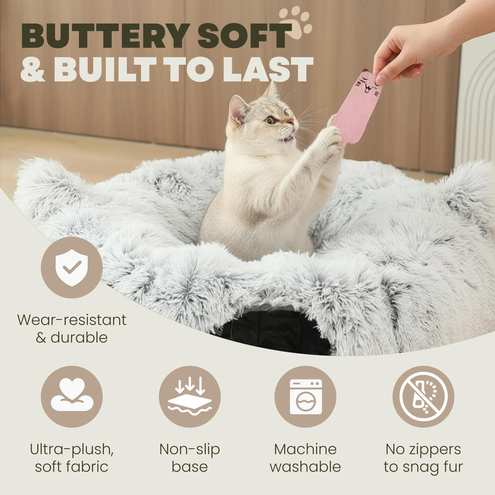 Purrpuff cat donut tunnel soft entrance invites hunting and exploration indoors.