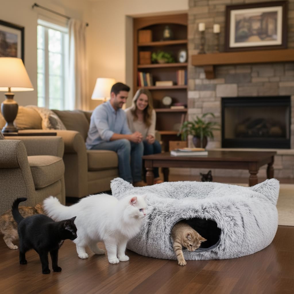 Purrpuff foldable cat bed travel-friendly folds flat for storage and trips.