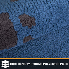 Purrrugs blue door mat close-up of fibers for pet-friendly durability.