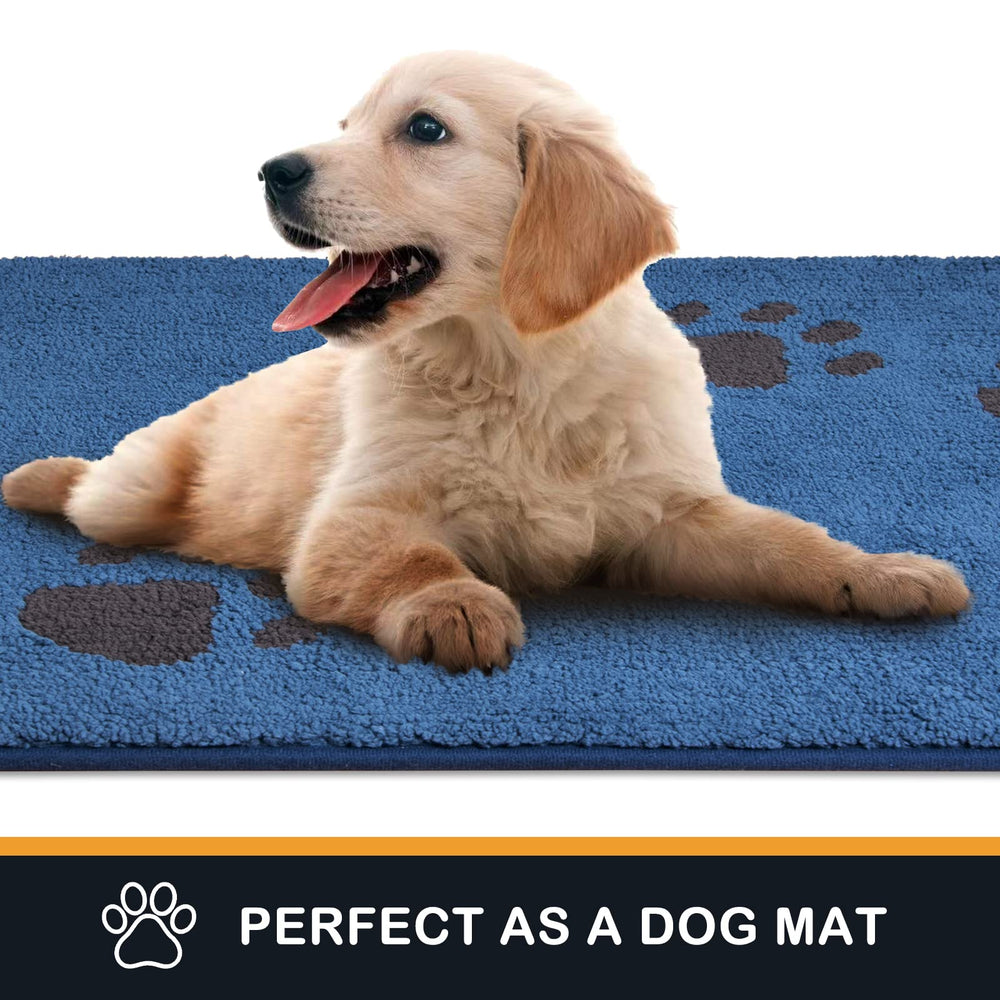 Purrrugs blue door rug with reinforced edge emphasizing durability against wear.
