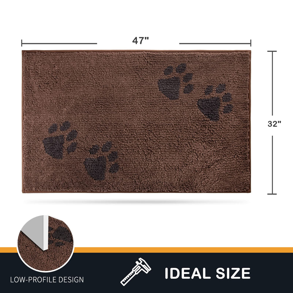 PURRUGS dirt-trapping door mat close-up fiber highlights absorbent microfiber soaking moisture.