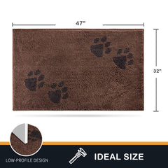 PURRUGS dirt-trapping door mat close-up fiber highlights absorbent microfiber soaking moisture.