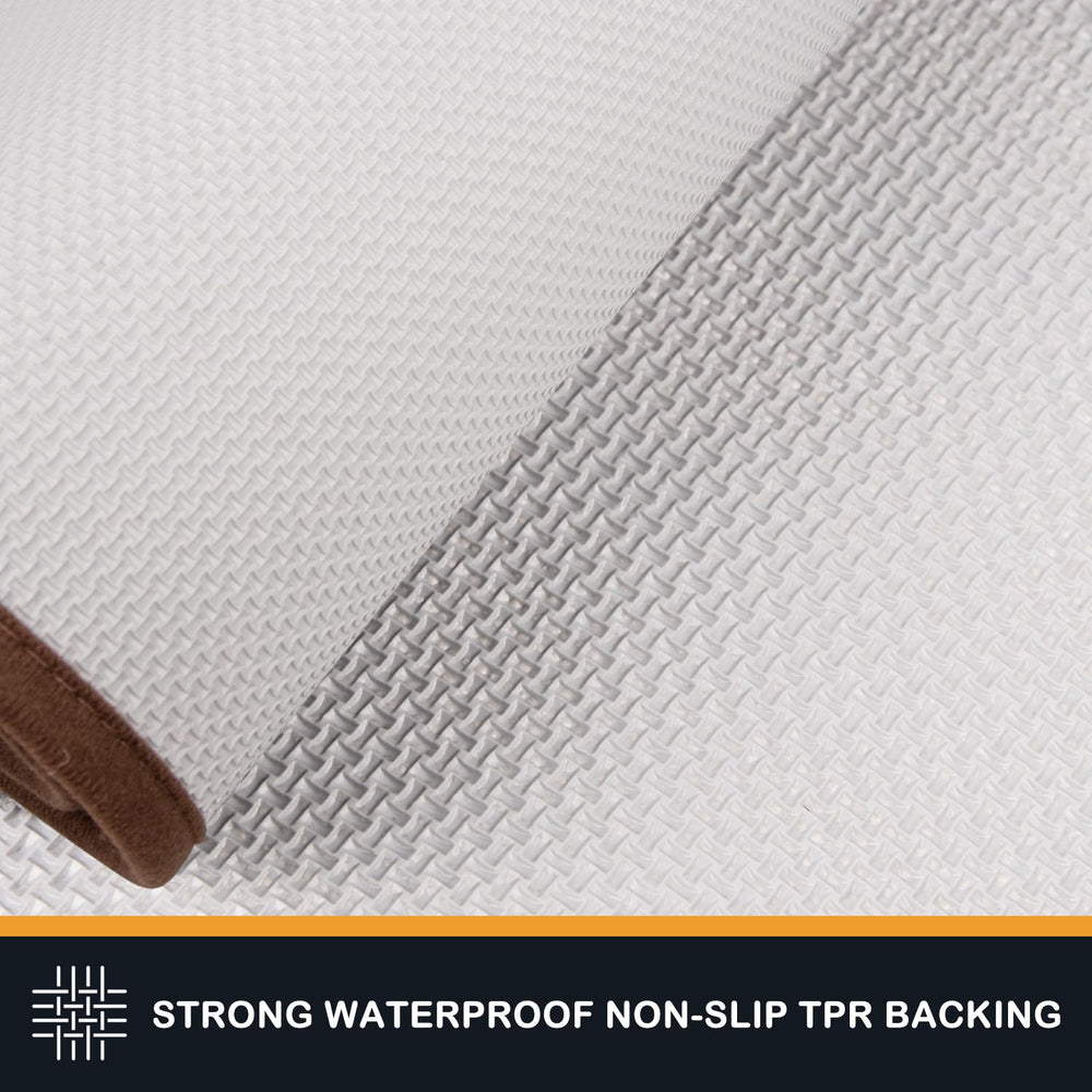 PURRUGS dirt-trapping door mat low-profile edge suits low-clearance doors.