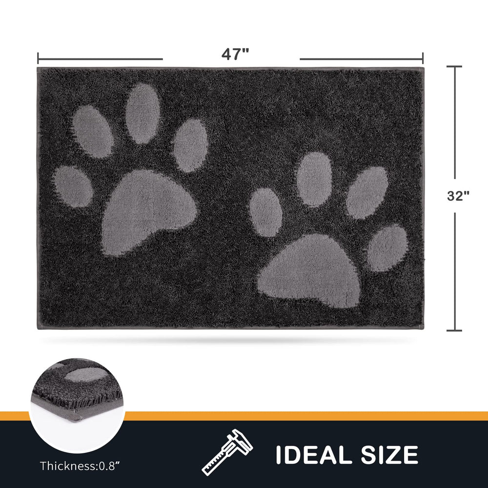PURRUGS entryway dirt-trapping door mat non-slip back keeps the mat in place on slick floors.