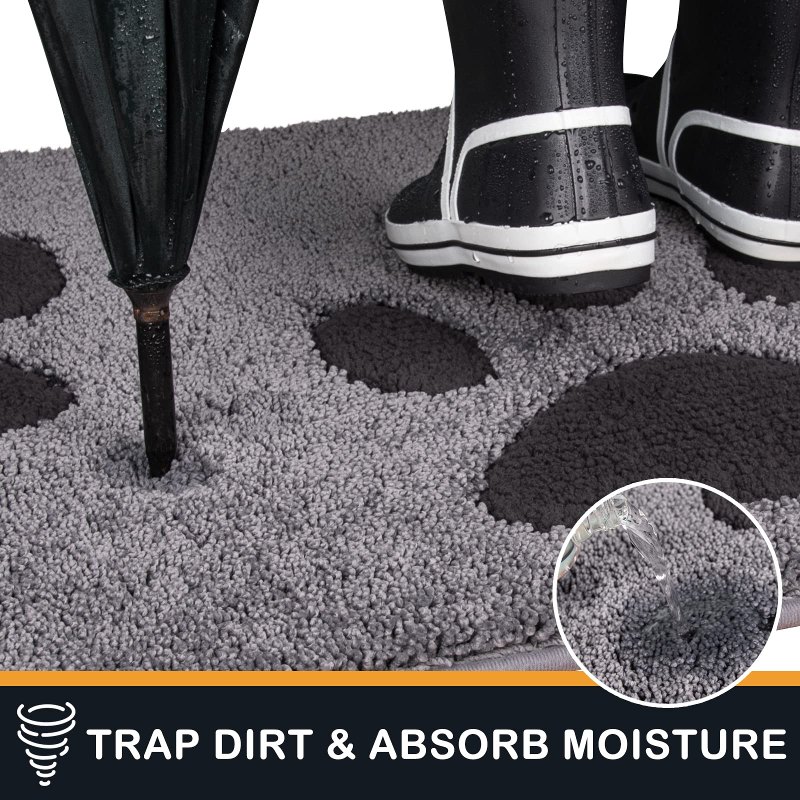 PURRUGS dirt trapping door mat microfiber pile absorbs moisture