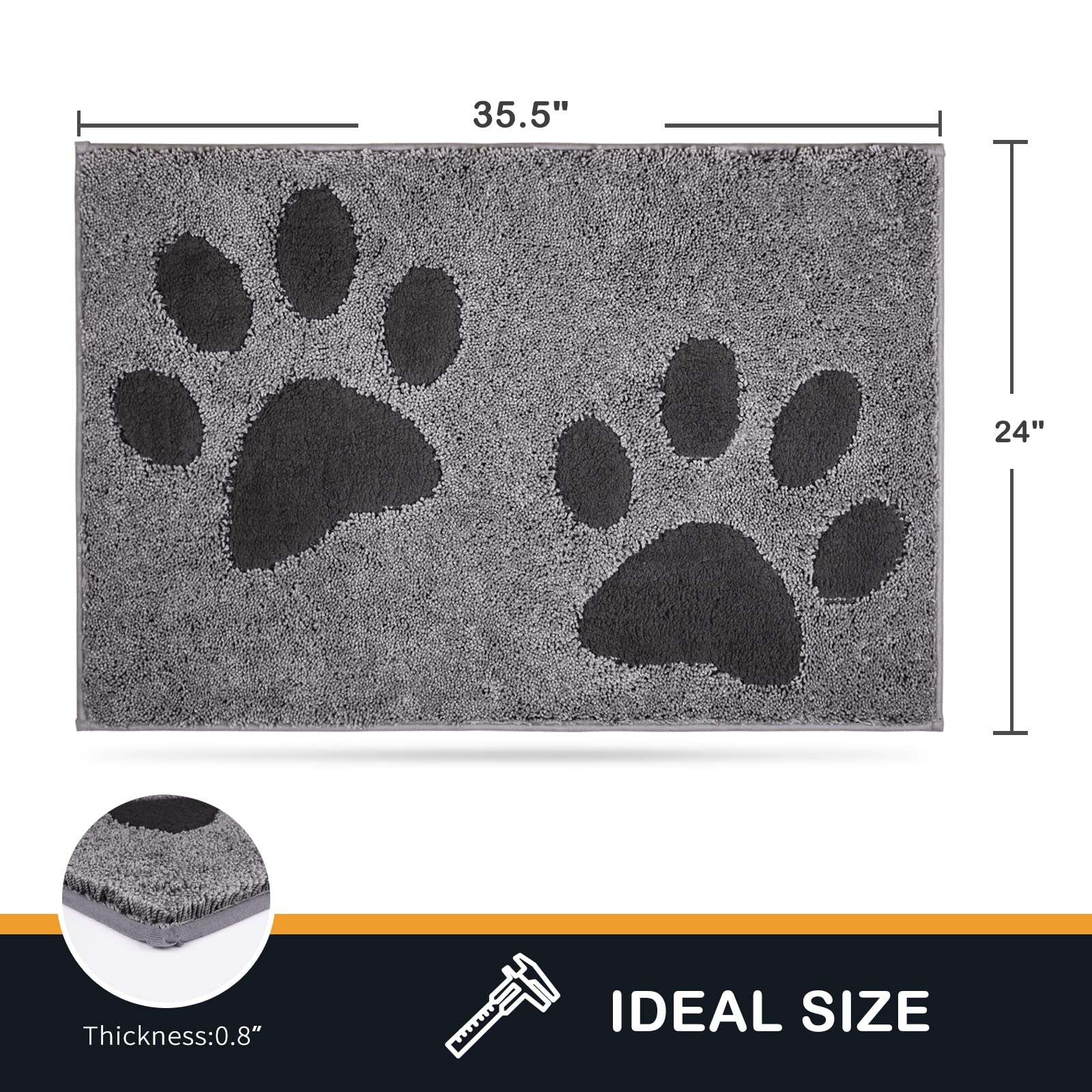PURRUGS dirt trapping door mat with non-slip back keeps entryways safe
