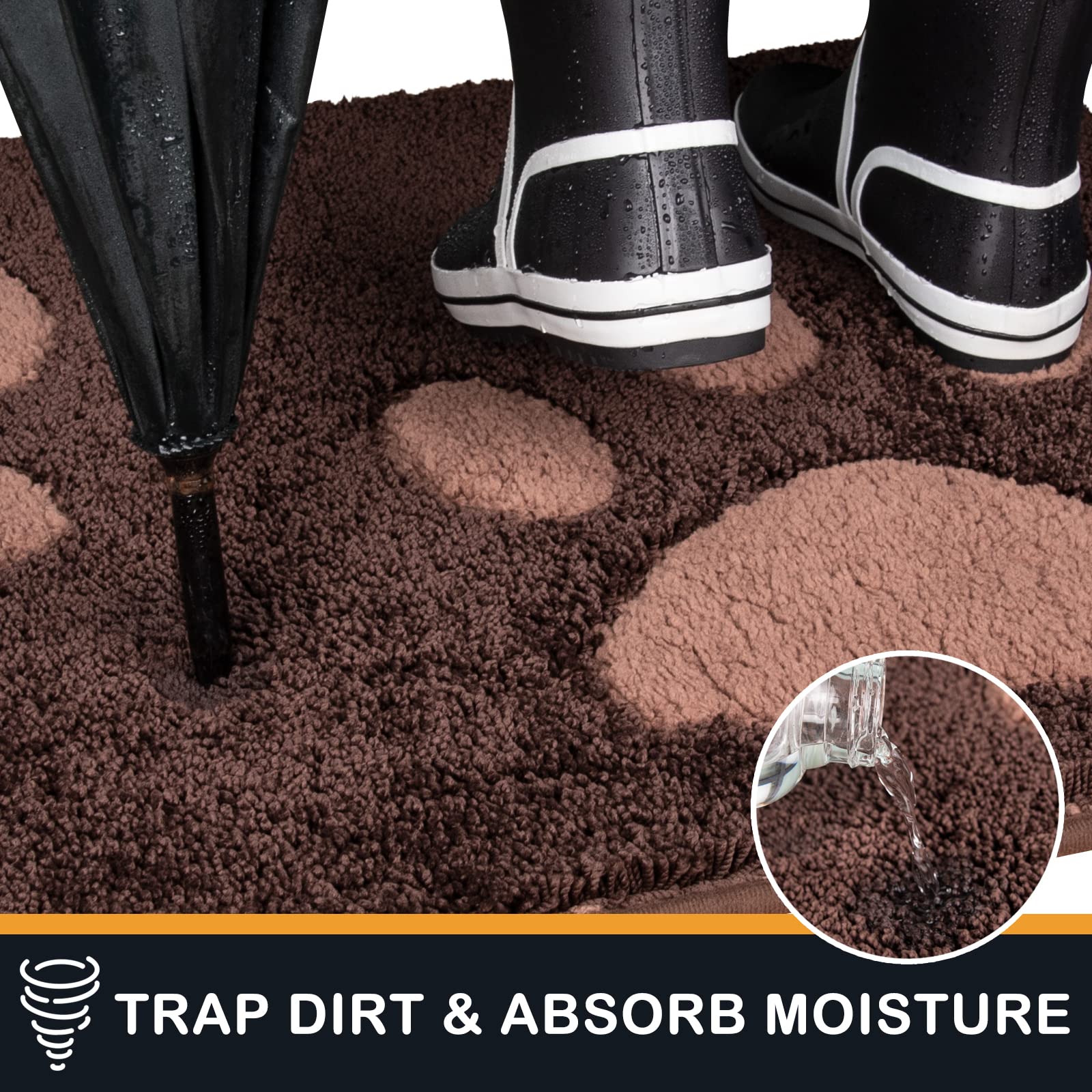 PURRUGS entryway mat back non-slip surface for safe, stable placement