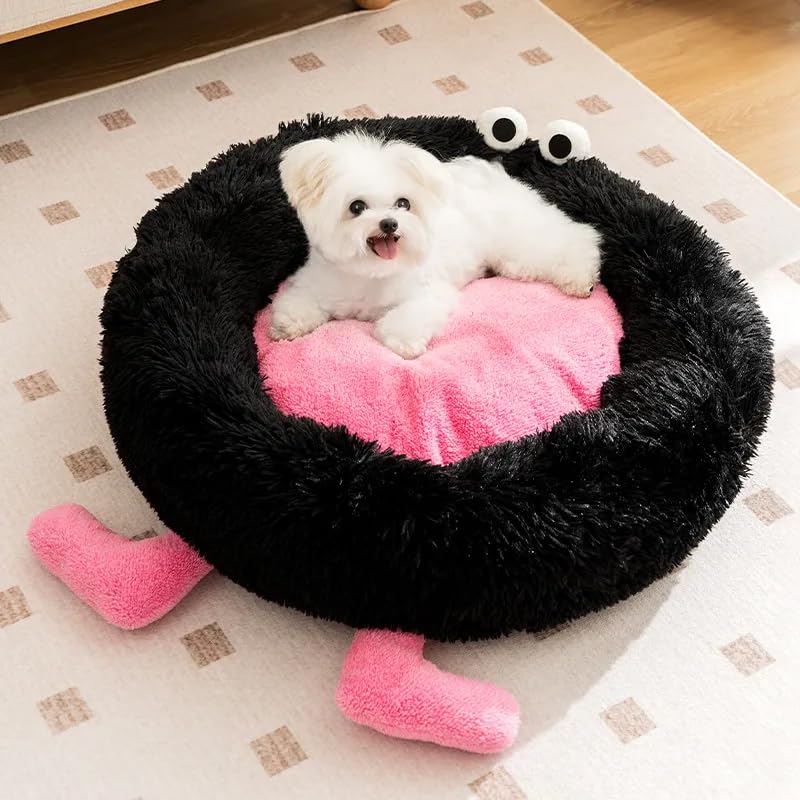 Purrzone calming cat bed close-up of plush faux fur for cozy naps.