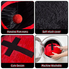 Purrzone Gothic Cat Bed inside view highlights tunnel play and nap space