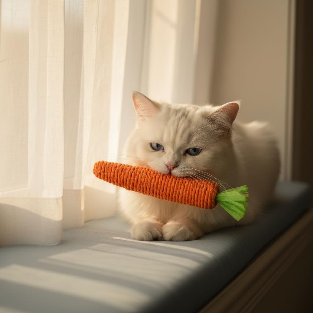 PurYupearl orange sisal carrot toy durable construction close-up