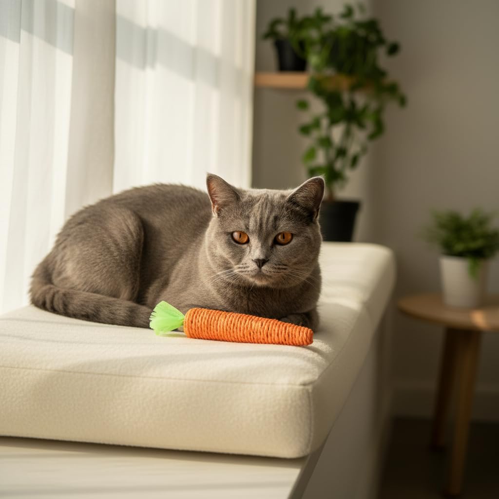PurYupearl orange sisal carrot toy packaged set display for home play