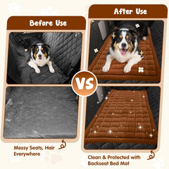 Puxinargo backseat pet bed mat side view shows non-slip stability during travel