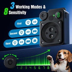 PUXUROX three-modes barking deterrent enables tailored frequencies for diverse dog temperaments.