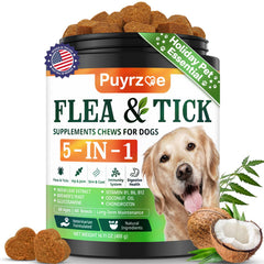 Puyrzoe five-in-one dog flea tick chews beef flavor for daily use