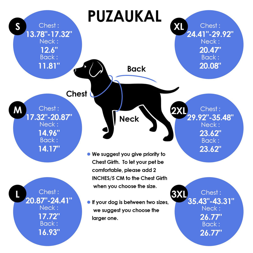 PUZAUKAL dog coat easy on/off hook loop.