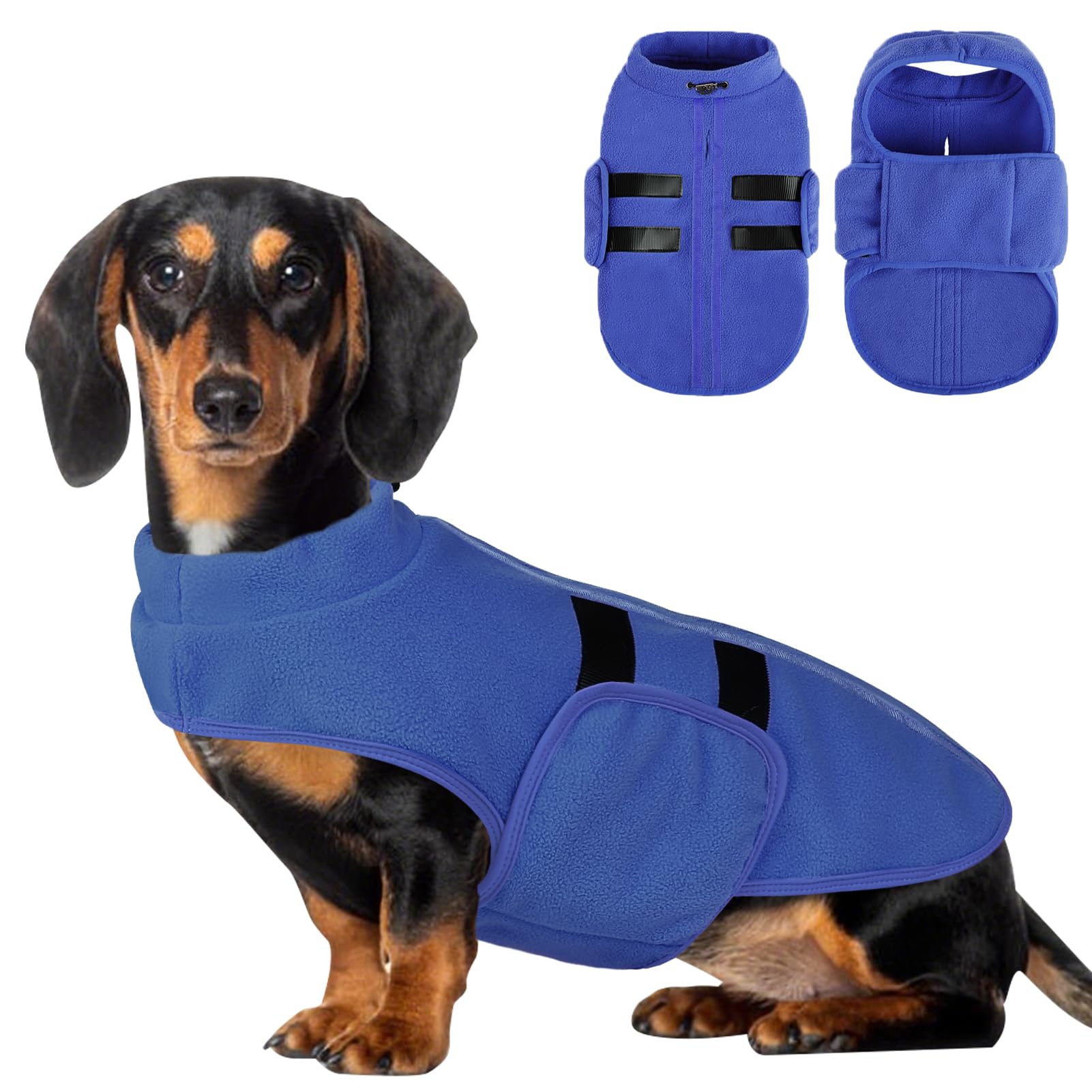 PUZAUKAL dog sweater with adjustable neck and belly straps for secure fit