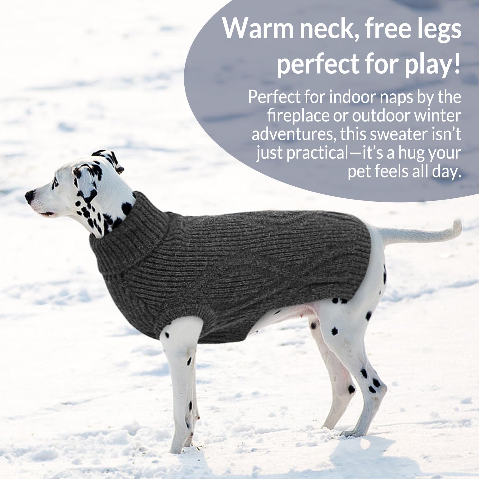 PUZAUKAL Pigeon Blue option complements small to large dogs for cozy coats