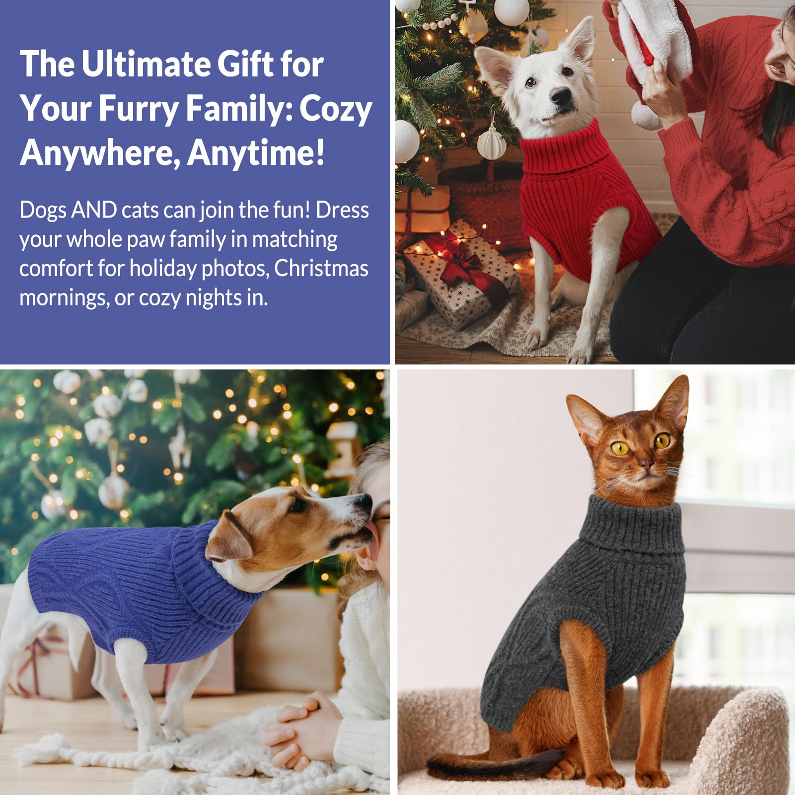 PUZAUKAL gray dog sweater with versatile styling