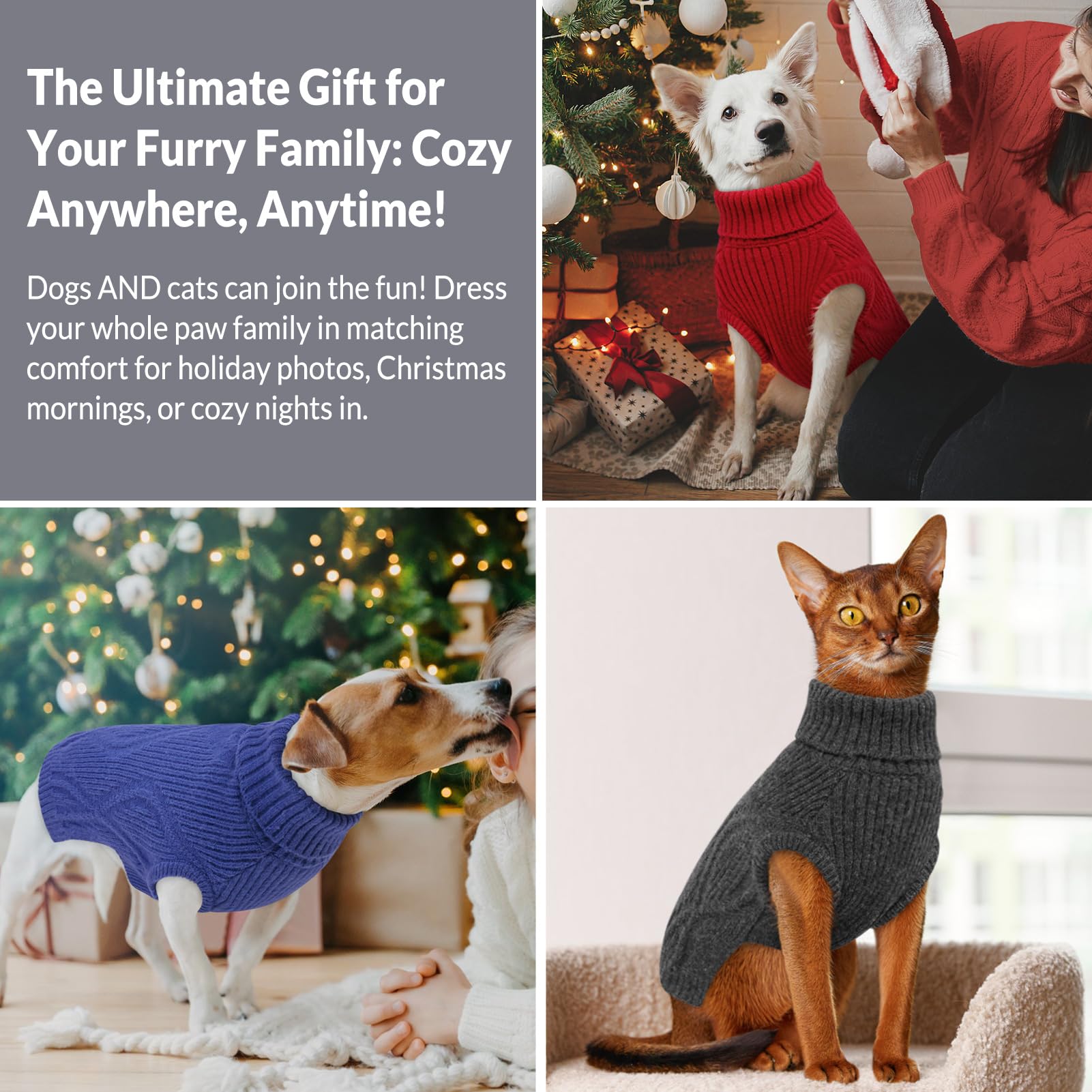 PUZAUKAL dog-sweater size-range chart image helps pick XS to XXL fit